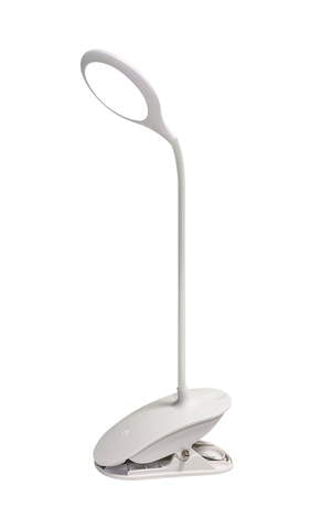Galda lampa Clip Balta